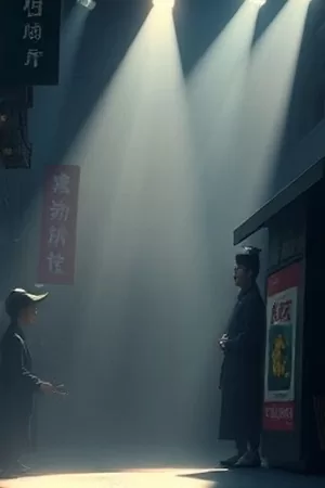 《灯下手稿》竖版封面，台灯下摊开的绘图纸